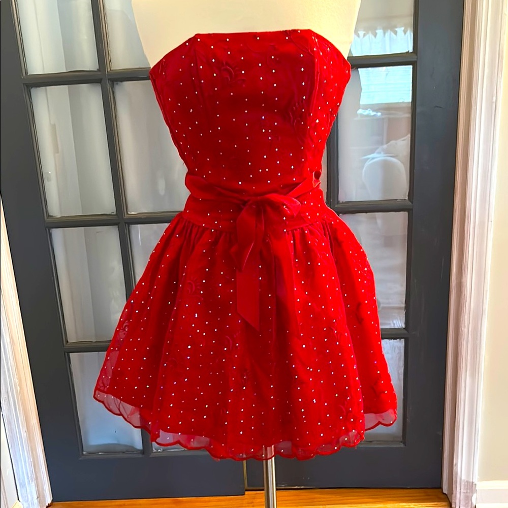 Jessica McClintock for Gunne Sax Formal Red Dress Size 1
